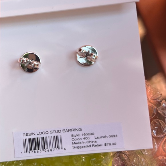 NEW Tory Burch Kira Pearl Stud Earrings Blue OS - Picture 4 of 12